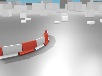 White and Red Road Traffic Barrier - Part 25 - Low-poly 3D model