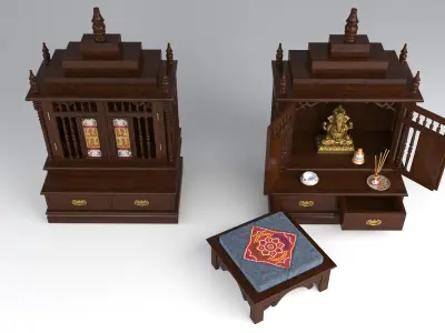 AAKRITI TEAKWOOK MANDIR TEMPLE 3D model