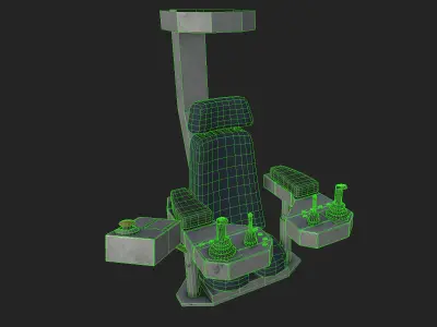 Control panel with joysticks - crane or gantry Low-poly 3D model