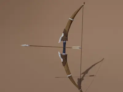 Bow handpainted reskin Low-poly 3D model