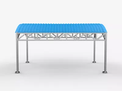 steel frame carport 05 3D model