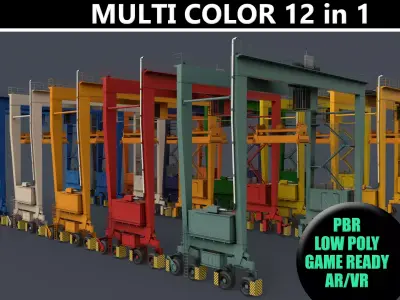PBR Rubber Tyred Gantry Crane RTG V1 - Multi color Pack