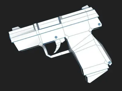 Gun low-poly Low-poly 3D model