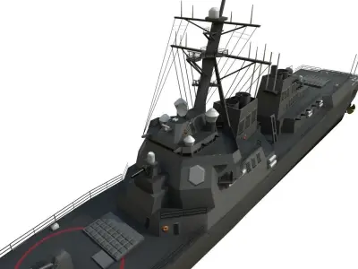 arleigh burke destroyer Low-poly 3D model