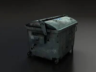 Garbage Dumpster Low-poly 3D model purchase