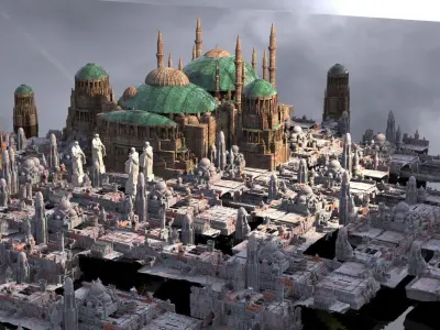 Star Wars Style Naboo Palace city Kit bash 3D model