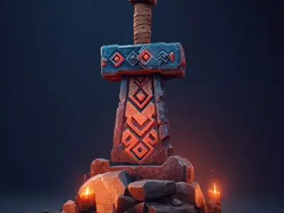 FREE Ritual Stone Free low-poly 3D model