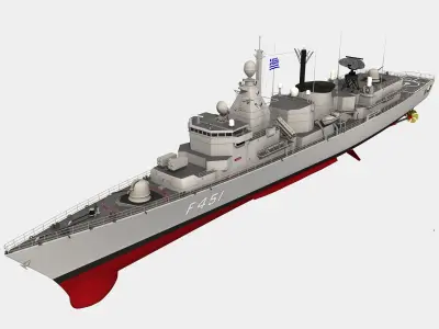 KORTENAER CLASS FRIGATE HS LIMNOS 3D model