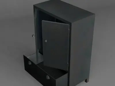 painted metal cabinet Low-poly 3D model