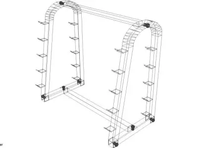 Exercise Storage Barbell Rack 3D model