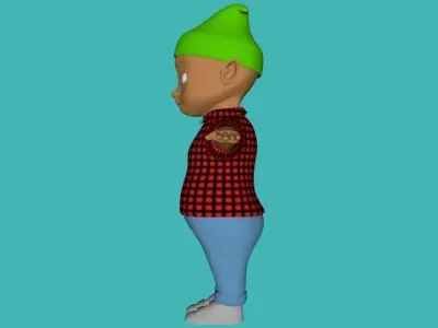 toon animals and gnome Free low-poly 3D model