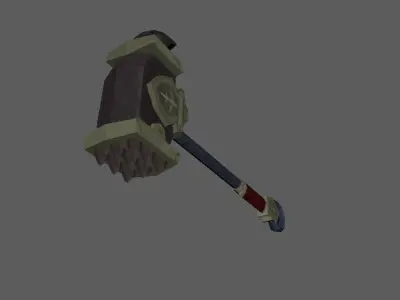 Hand Painted Low Poly Poppy Hammer Free low-poly 3D model