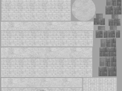 Castle in middle of grass 3D model