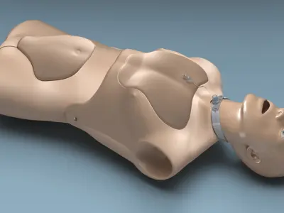  Medical Training Manikin with Tracheostomy Tube Fur 