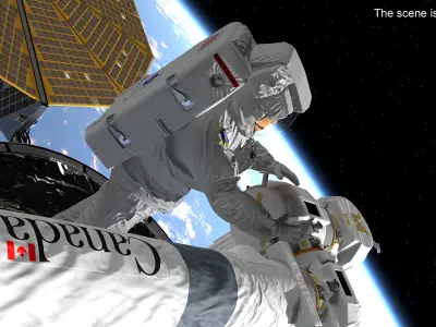 NASA Astronaut Extravehicular Mobility Suit Rigged for Cinema 4D 3D model