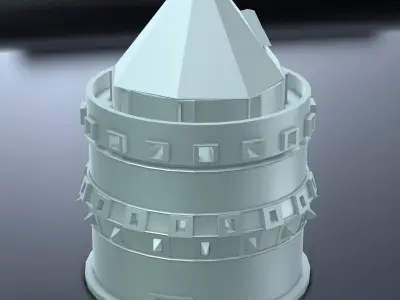 20 BaseMesh Towers Low-poly 3D model