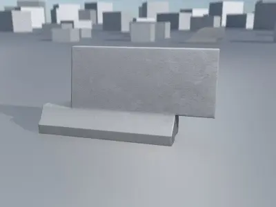 White and Red Road Traffic Barrier - Part 7 - Low-poly 3D model