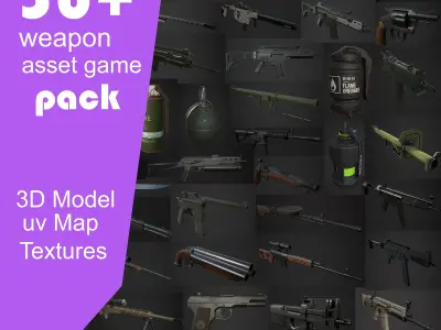 Weapon Pack Low-poly 3D model buy