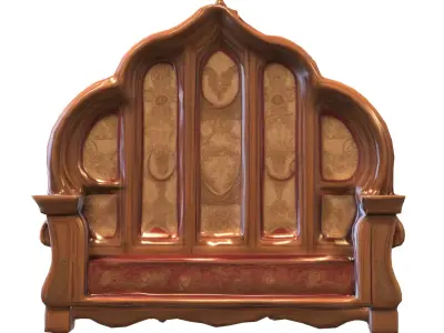 Medieval Wooden Furniture  Pack   Low-poly 3D model