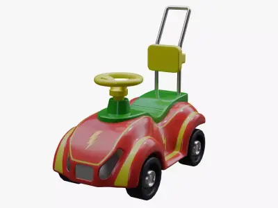 Baby car toy Low-poly 3D model