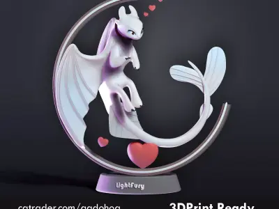 Light Fury Dragon 3D print model