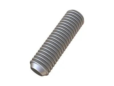 Set Screws 3D Model threaded stainless steel screw 3D model