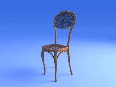 Art Nouveau Chair - rigged Low-poly 3D model