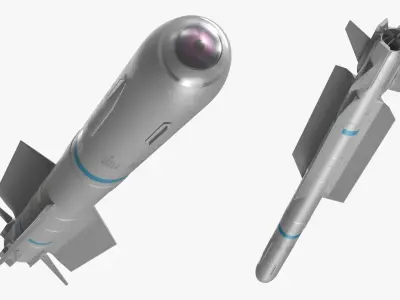 IRIS T AIM 2000 Air to Air Missile Light Gray 3D model