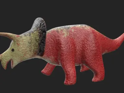 Simple Style Dinosaur Toys Low-poly 3D model