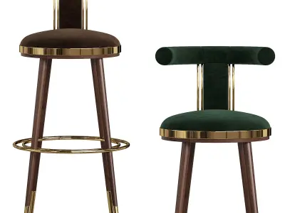 Moris Bar Chair  3D model