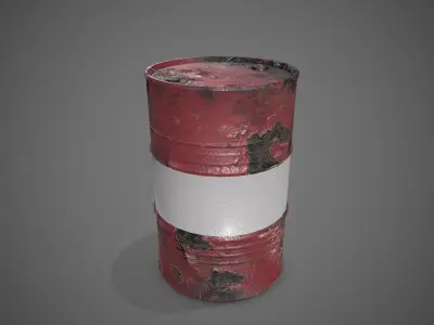 Low poly rusty Oildrum 01 PBR Game-ready Low-poly 3D model