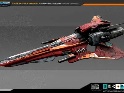 SF Fighter RX6 Low-poly 3D model