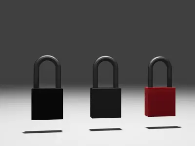 padlock lowpoly Game-ready three padlocks Low-poly 3D model