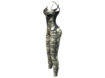 Full Camouflage Camo Body Suit Low-poly 3D model