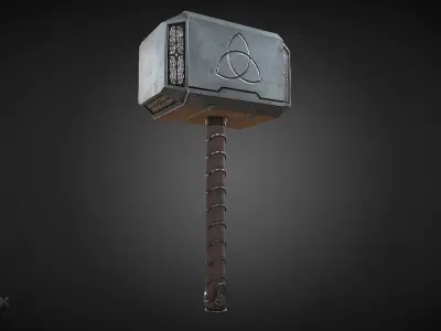 Mjolnir Thors Hammer Low-poly 3D model