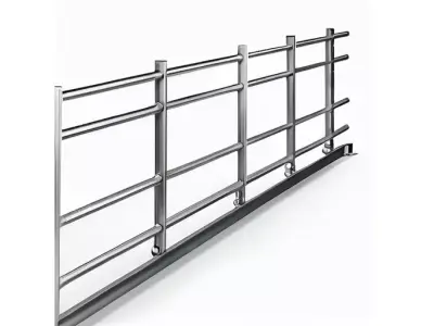 Industrial Factory Safety Railing Section for 3D print 3D model