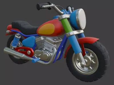 Cartoon Motorcycle 3D Model 3D model purchase