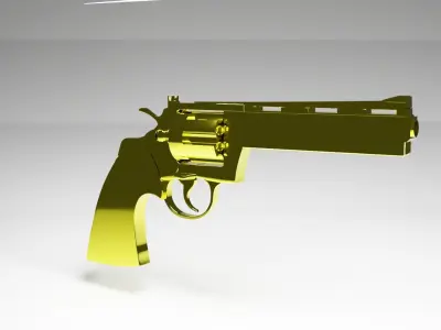 magnum gold revolver 3D model