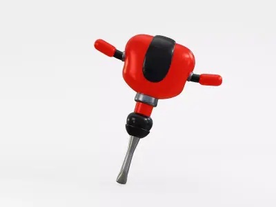 Jackhammer Low-poly 3D model