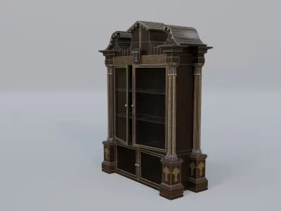 Bookcase antique Low-poly 3D model purchase