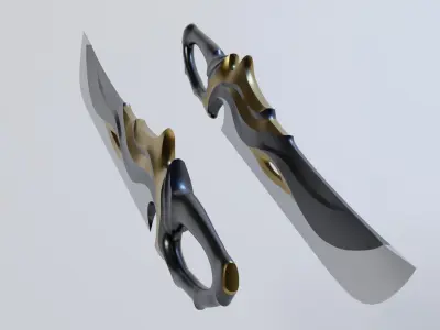 Fantasy Sword Low-poly 3D model 9