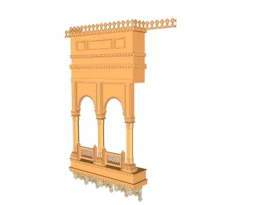 indian jodhpuri stone jharokha 3d modal Low-poly 3D model buy