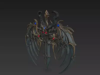 Stylized Fantasy Sword 3D Model - Decorative Weapon 3D model