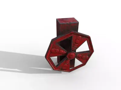 Old Red pipes Low-poly 3D model