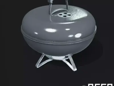 Round grill - PBR Game Ready Low-poly 3D model