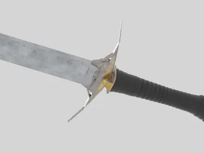 Knights Blade Medieval Sword Low-poly 3D model