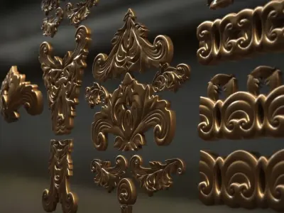 carved decorations collection 3D model