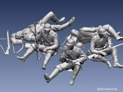 French soldier  ww2 3D print model