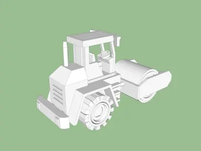 Construction Heavy Duty Road Roller by Outland Models Low-poly 3D model