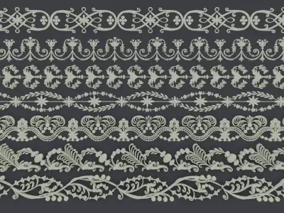 Ornamen baroque collection 7 style 3D Model Pack
